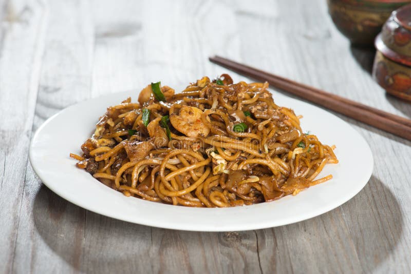 Smażący Penang Przypala Kuey Teow obrazy stock Smażący Penang Przypala Kuey Teow obrazy stock