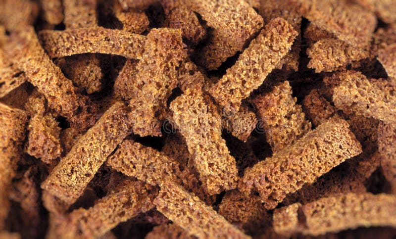 Smażę croutons zamknięty up zdjęcia royalty free Smażę croutons zamknięty up zdjęcia royalty free