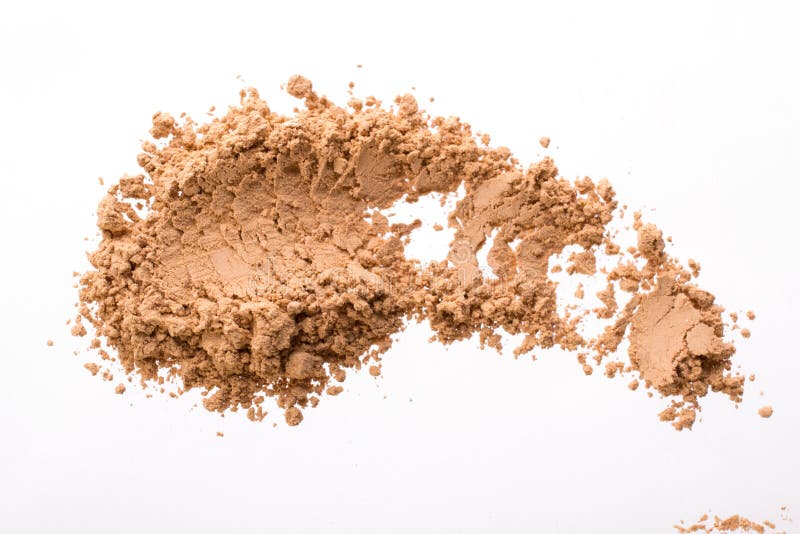 Smear from dry yellow cosmetic clay. Texture of makeup powder - blush or eyeshadow. Isolated on a white royalty free stock photos Smear from dry yellow cosmetic clay. Texture of makeup powder - blush or eyeshadow. Isolated on a white royalty free stock photos
