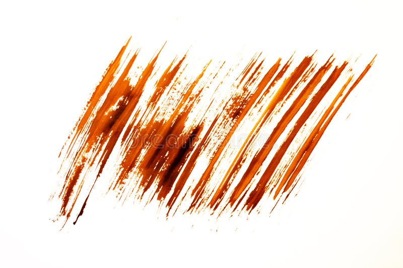 Smears of Brown Paint on a White Background Stock Image Image of