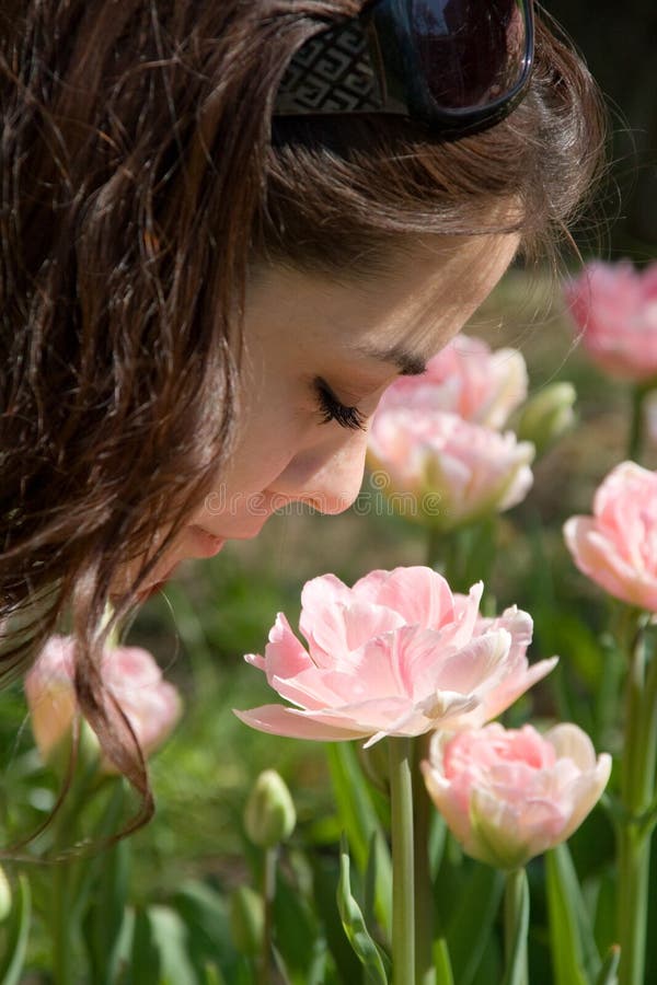 Smell the Flower stock image. Image of smell, plants, close 2347621
