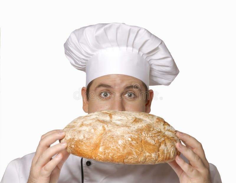 Smelling my bread stock photo. Image of expressive, hold 9124742