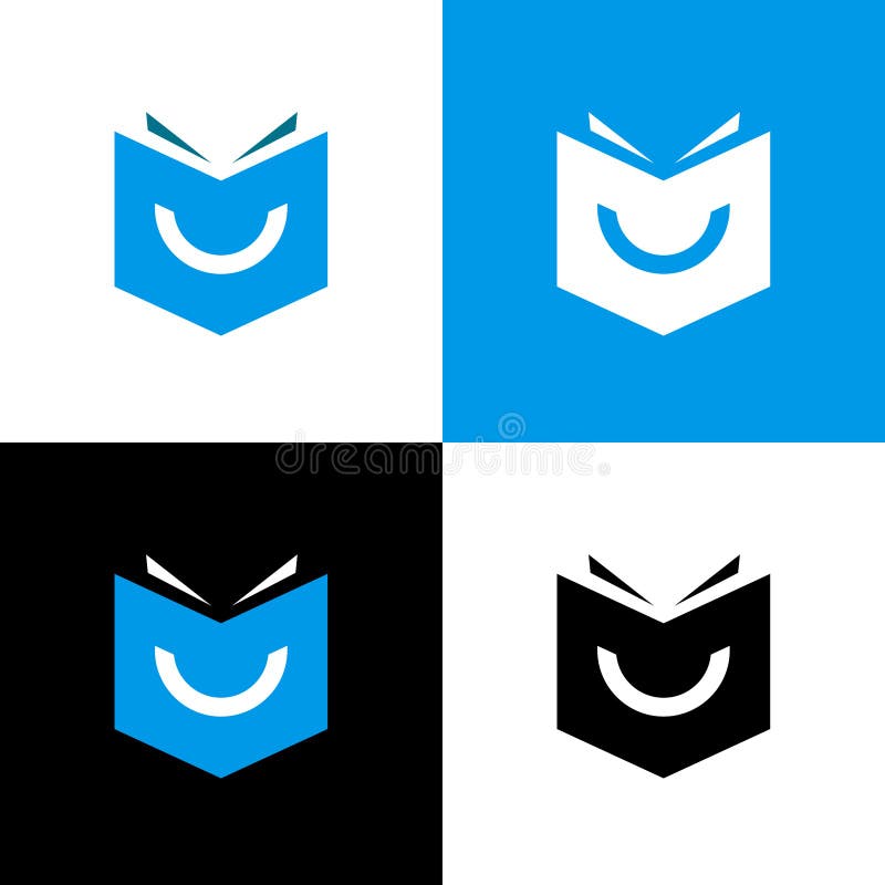 Smile book logo icon design template elements, happy education concept vector illustration