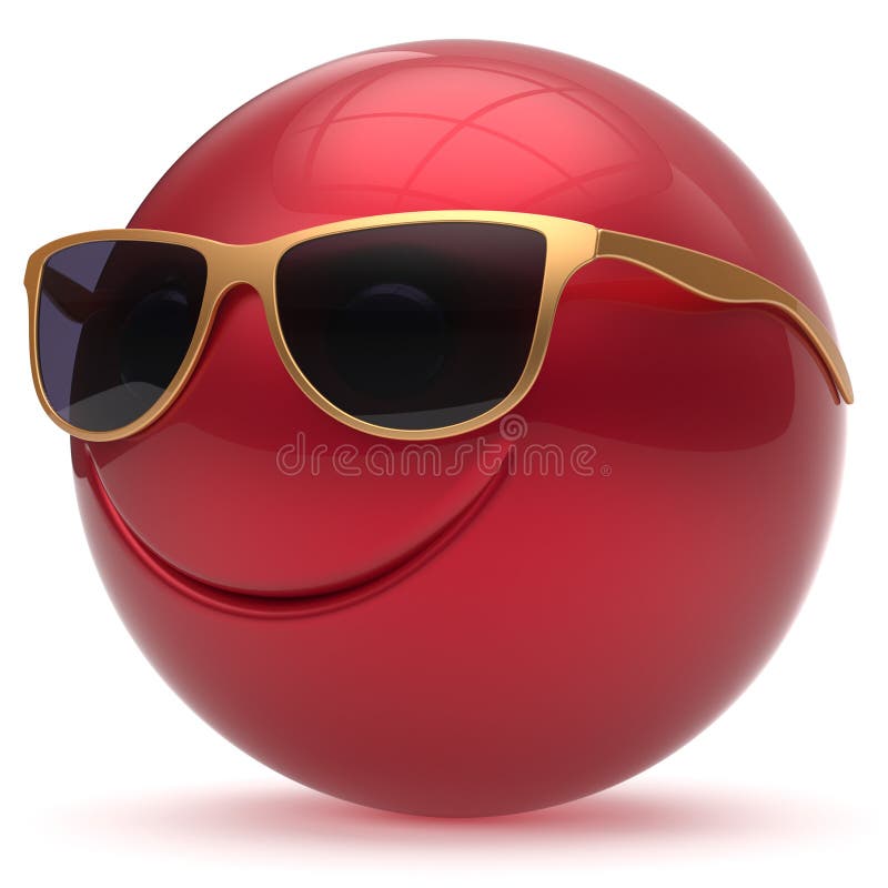 Smile face head ball sphere emoticon cartoon smiley happy red