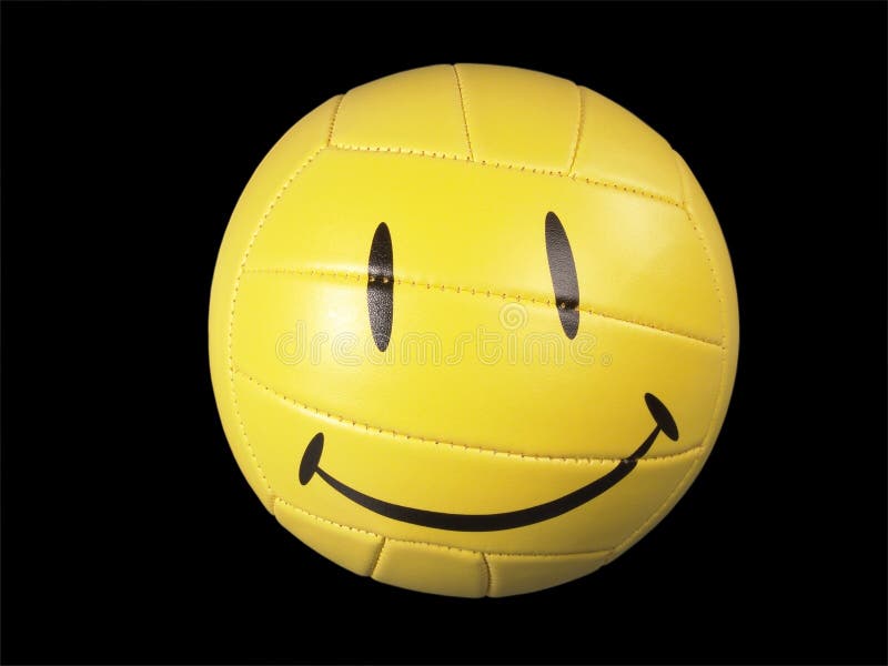 Smile Face Volleyball stock photo. Image of defend, black 555026