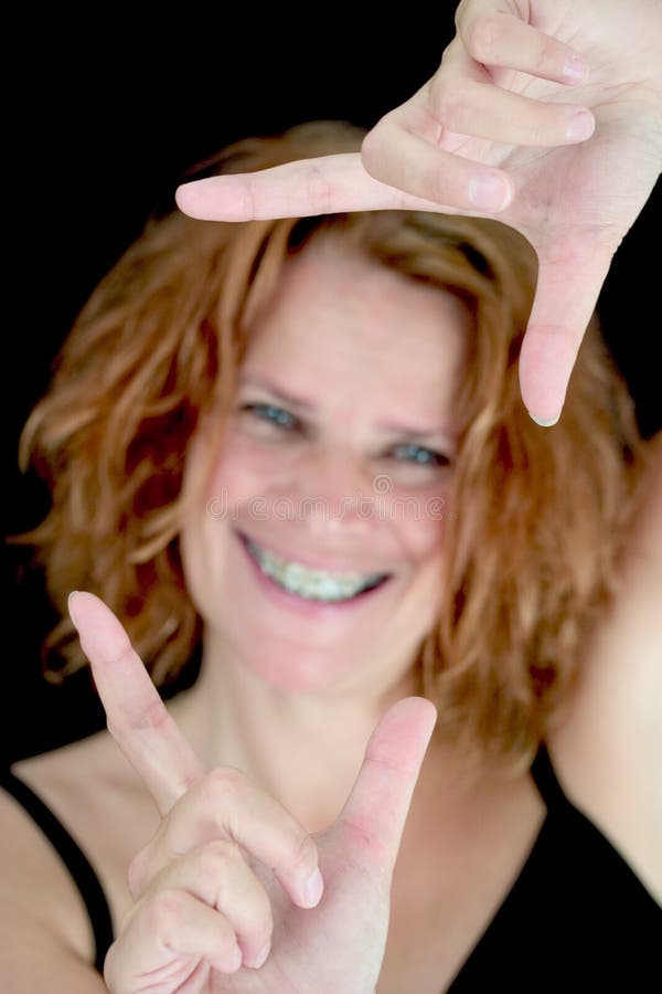 Smile in a Frame stock photo