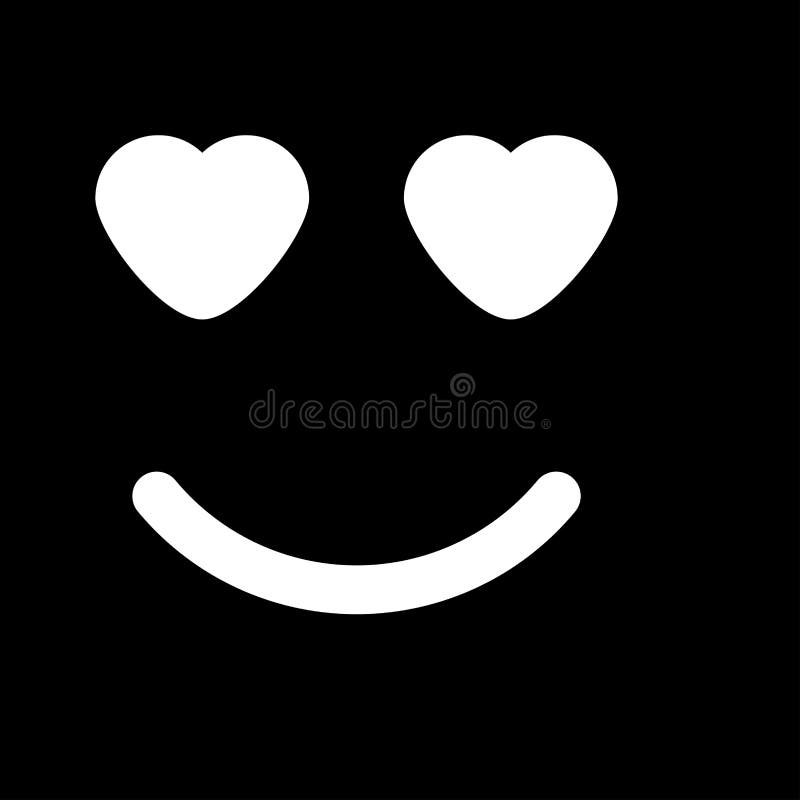 Smile with heart eyes icon black color in circle Vector Image