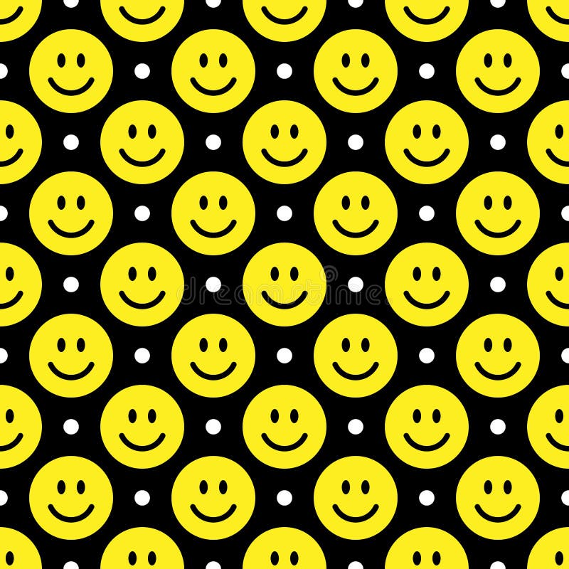 Smile Icon Pattern Happy Faces On A White Background Vector Abstract Background Stock Vector Illustration Of Round Background