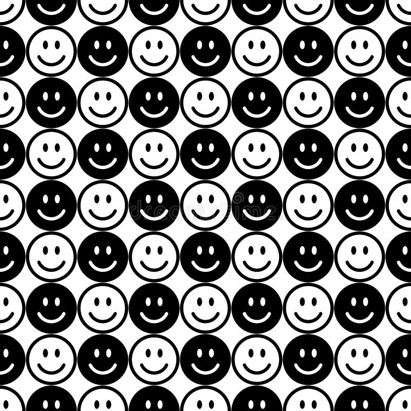 Smile Icon Pattern. Happy Faces on a White Background. Vector Abstract  Background Stock Vector - Illustration of round, background: 216602743