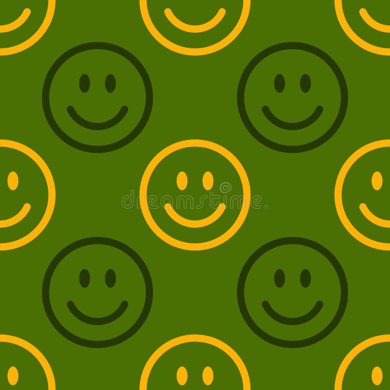 Smile Icon Pattern. Happy and Sad Faces on Green Background. Vector  Abstract Background Stock Vector - Illustration of graphic, emoticon:  202156495