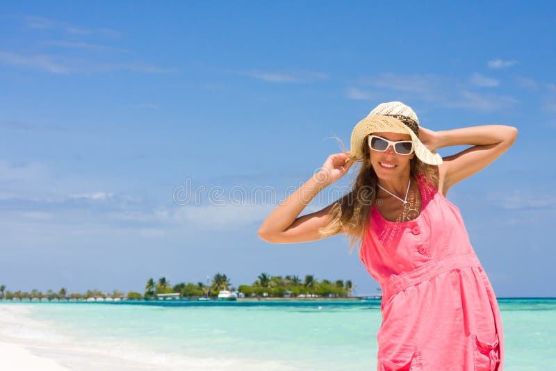 Smile lady on a beach