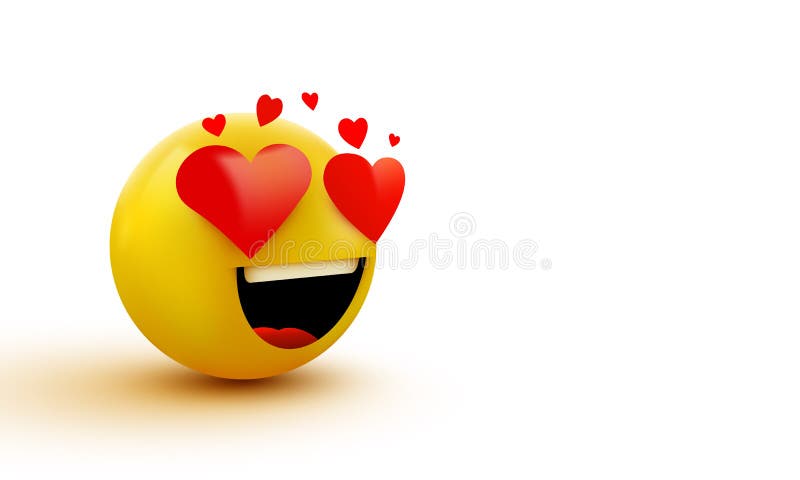 Smile in Love Emoticon Icon, Love Hearts in Eyes. Vector Emoticon Emoji  Flat Heart in the Eyes Symbol Stock Vector - Illustration of happiness,  funny: 173632009