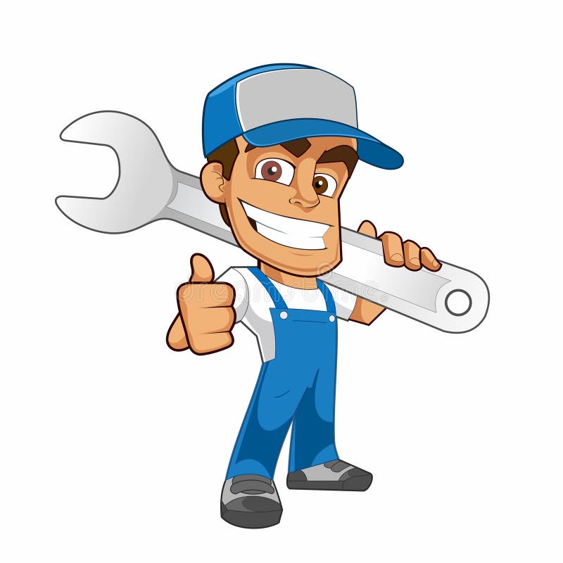 Mascot Smile mechanic car vector illustration Mascot Smile mechanic car vector illustration