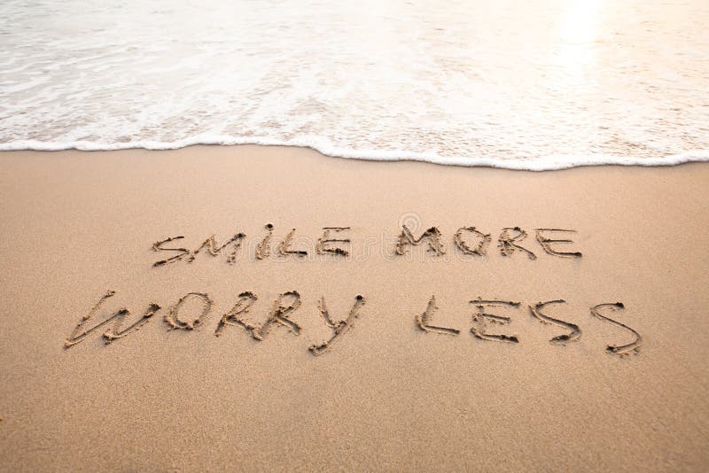 Smile more worry less - positive thinking royalty free stock images Smile more worry less - positive thinking royalty free stock images