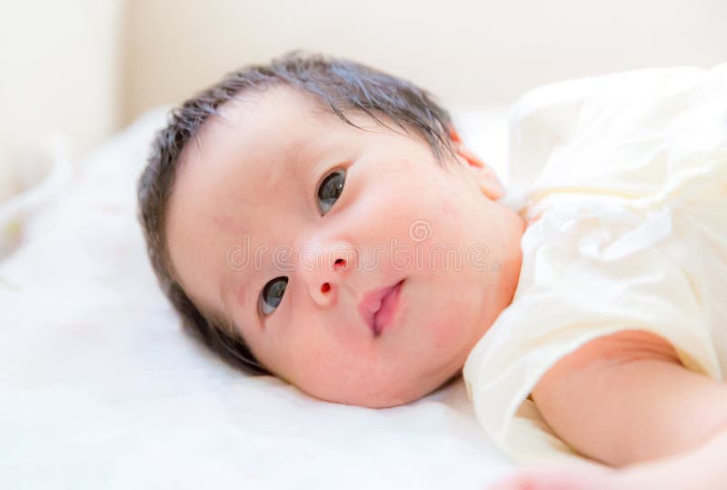 Smile Newborn Baby Stock Image Image Of Healthy Cheerful 71975027