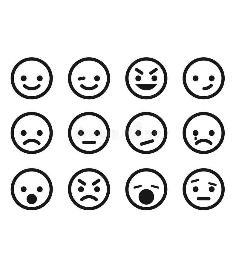 Cartoon Smiley Faces Doodles Stock Vector - Illustration of crying ...