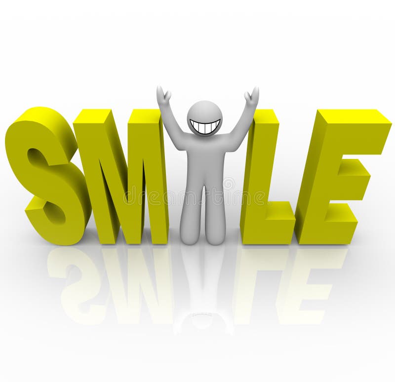 Smile Smiley Man in Word stock illustration. Illustration of happy