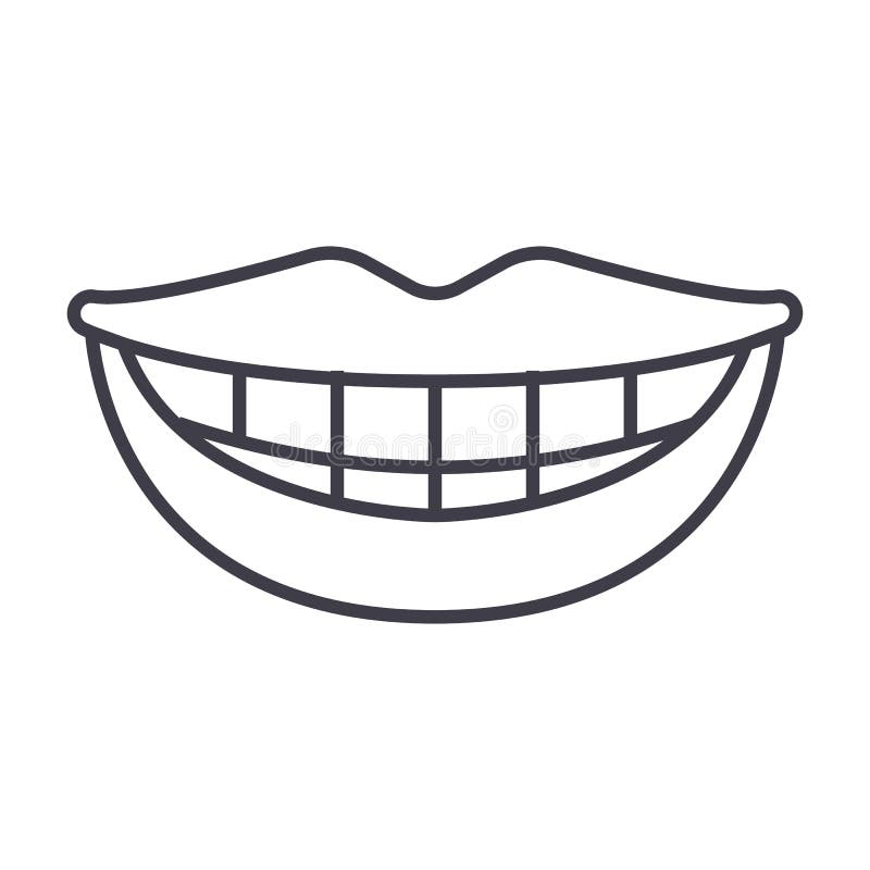Smile, teeth, mouth vector line icon, sign, illustration on background, editable strokes stock illustration Smile, teeth, mouth vector line icon, sign, illustration on background, editable strokes stock illustration