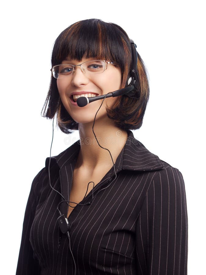 Smiled brunette with headphone