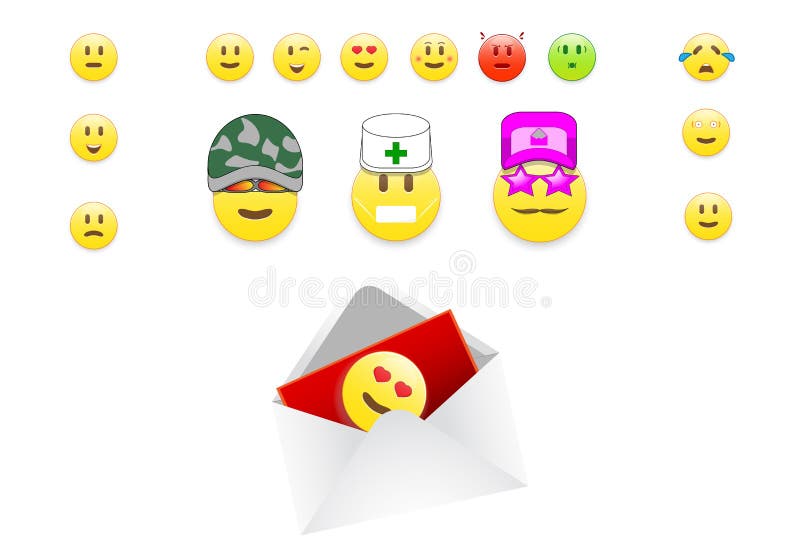 Smiley ajustados do vetor ilustração stock Smiley ajustados do vetor ilustração stock