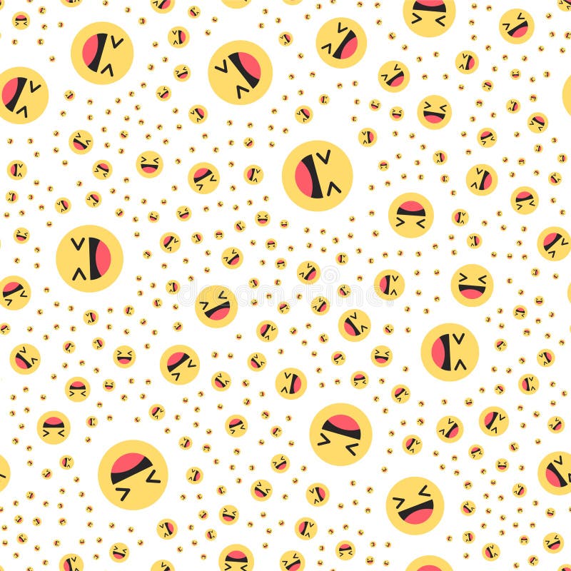 Smiley amarelo de riso no círculo Botão para expressar o emoji social Ilustração lisa EPS 10 do teste padrão sem emenda do vetor ilustração royalty free Smiley amarelo de riso no círculo Botão para expressar o emoji social Ilustração lisa EPS 10 do teste padrão sem emenda do vetor ilustração royalty free