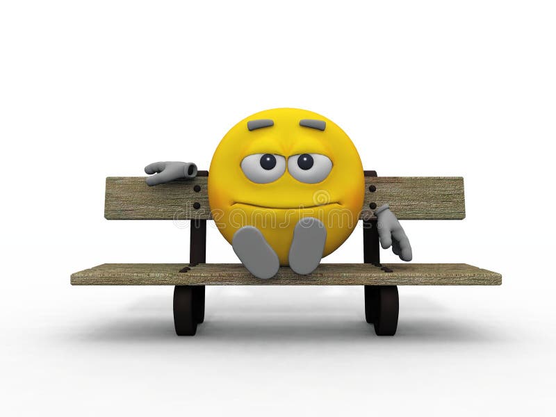 Smiley on the bench stock illustration. Illustration of icon 21013530