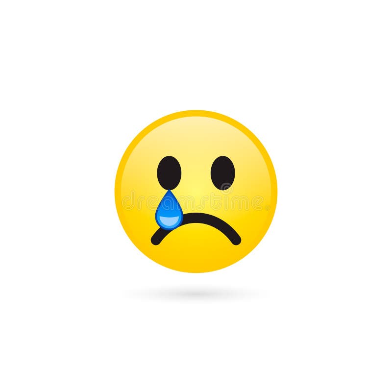 Vector Cartoon Cute Crying Face Emoji Isolated Illustration Stock  Illustration - Download Image Now - iStock