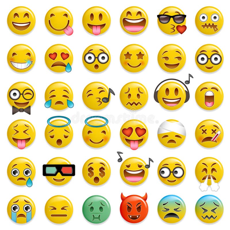 Hand Emoticon Emoji Vector Icon Collection. Stock Vector - Illustration ...