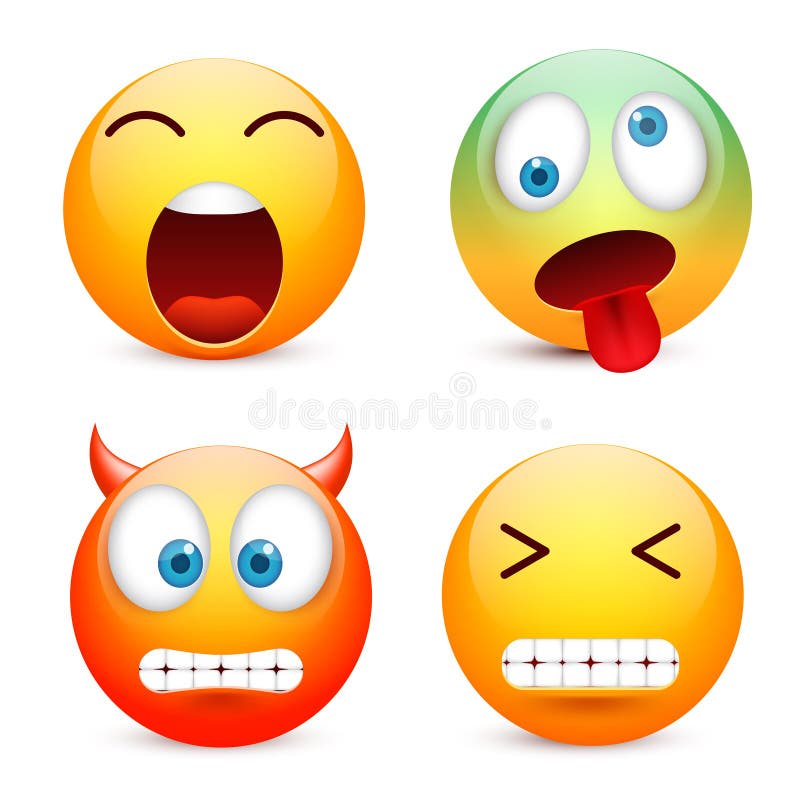 Smiley,emoticon Set. Yellow Face with Emotions,mood. Facial Expression ...
