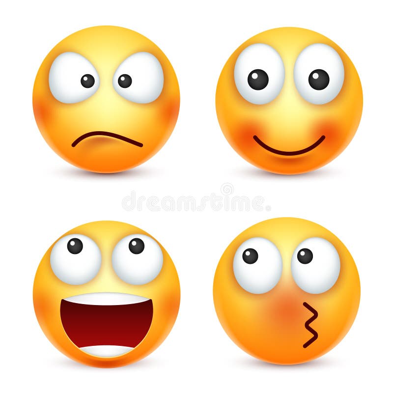 Smiley,emoticon Set. Yellow Face With Emotions,mood. Facial Expression ...
