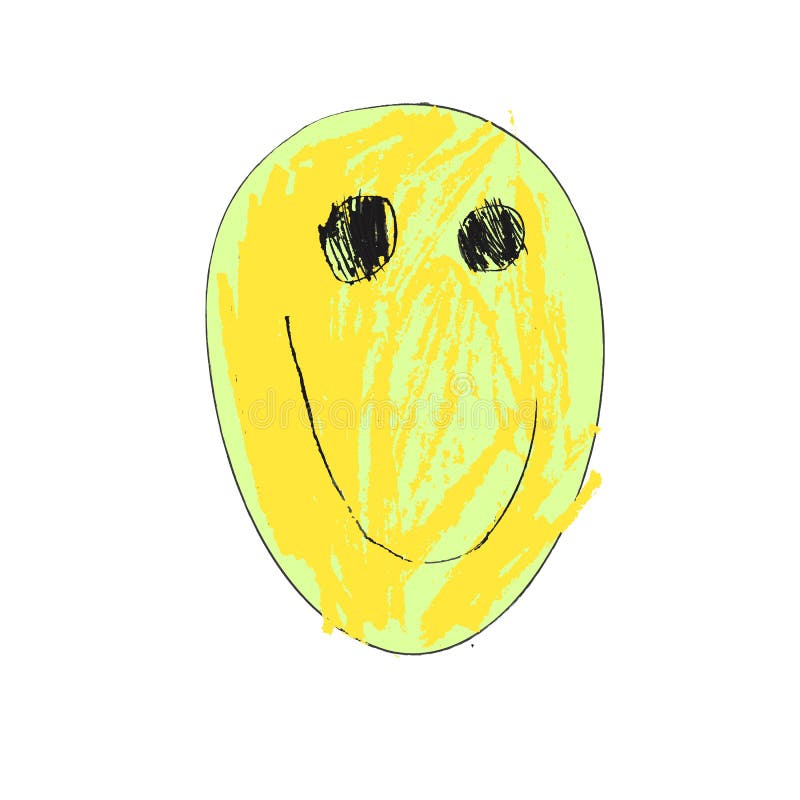 Smiley face, a child`s drawing