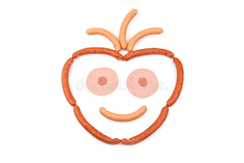 Smiley Face Sausage stock image. Image of german, bockwurst 23768179
