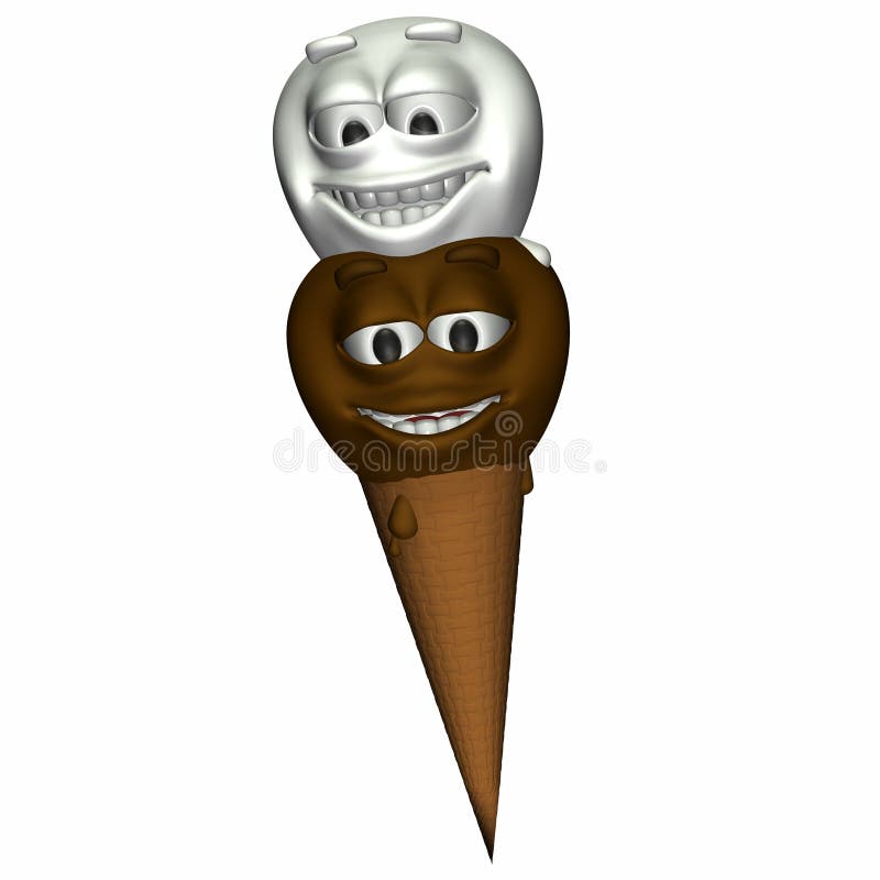 Smiley Ice Cream Double Scoop Stock Illustration Illustration of