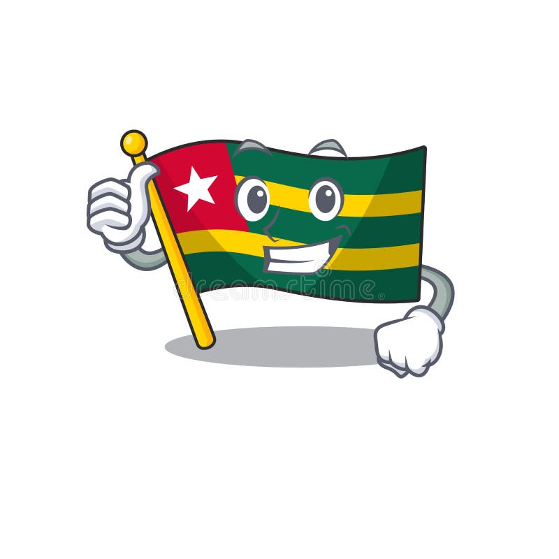 Smiley mascot of flag togo Scroll making Thumbs up gesture royalty free illustration