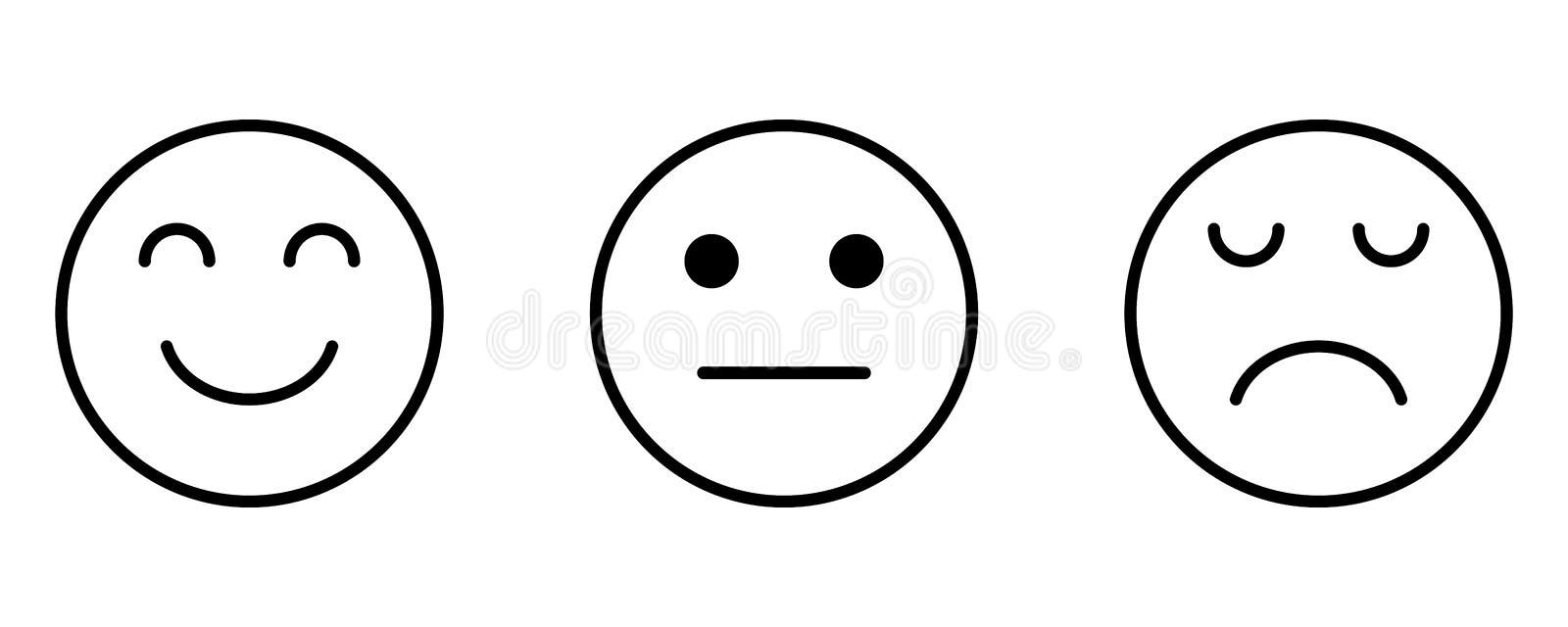 Emotion anime icon sad in simple black design Stock Vector