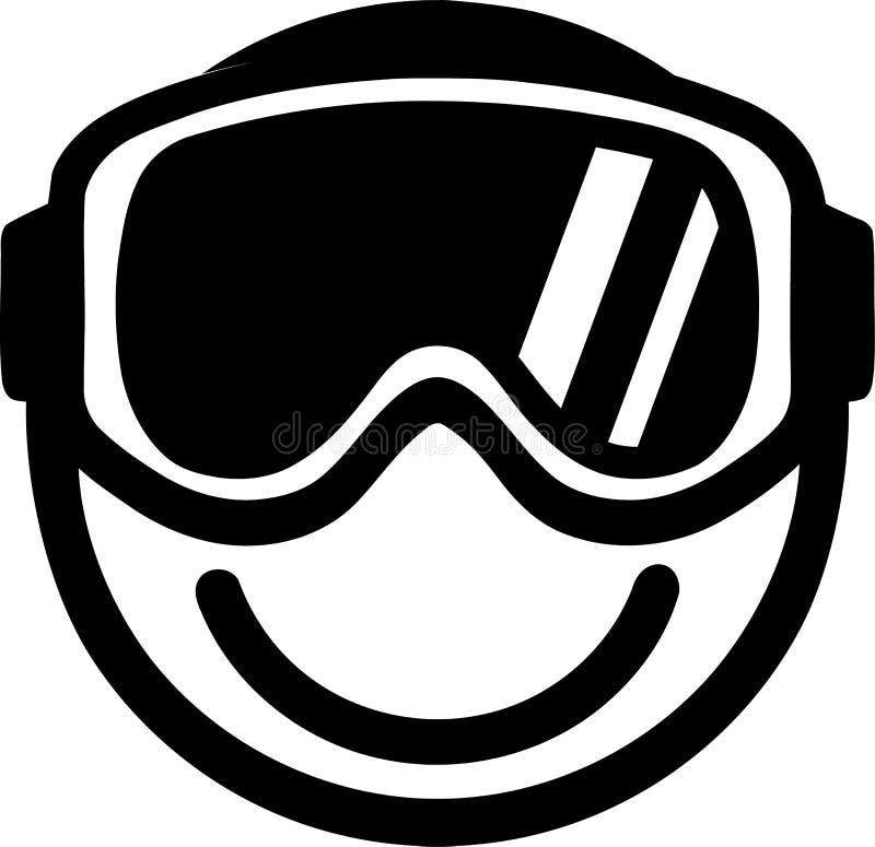 Smiley with Ski Goggles stock vector. Illustration of hill 106169829