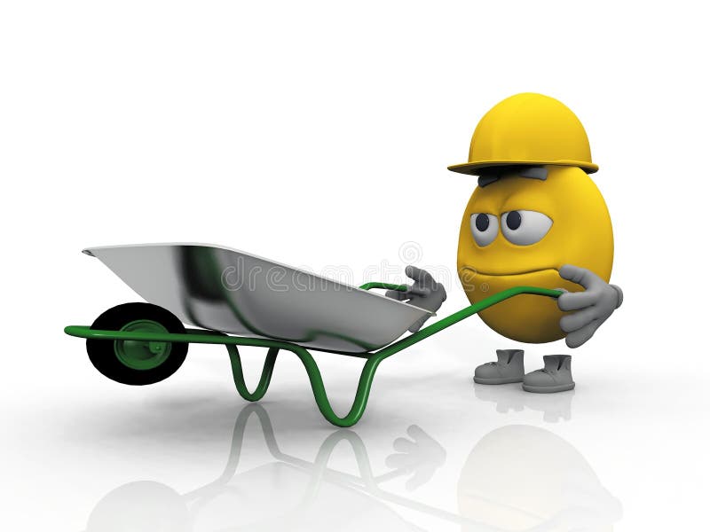 Smiley and the wheelbarrow stock illustration. Illustration of wheelbarrow 21013546