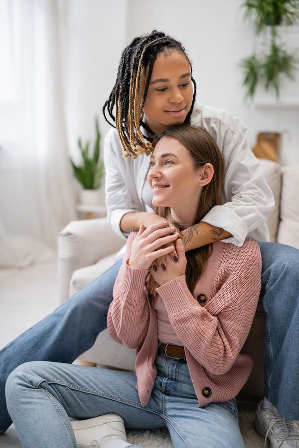 Smiling African American Lesbian Woman With Stock Image Image Of Homosexual Couple 264015389