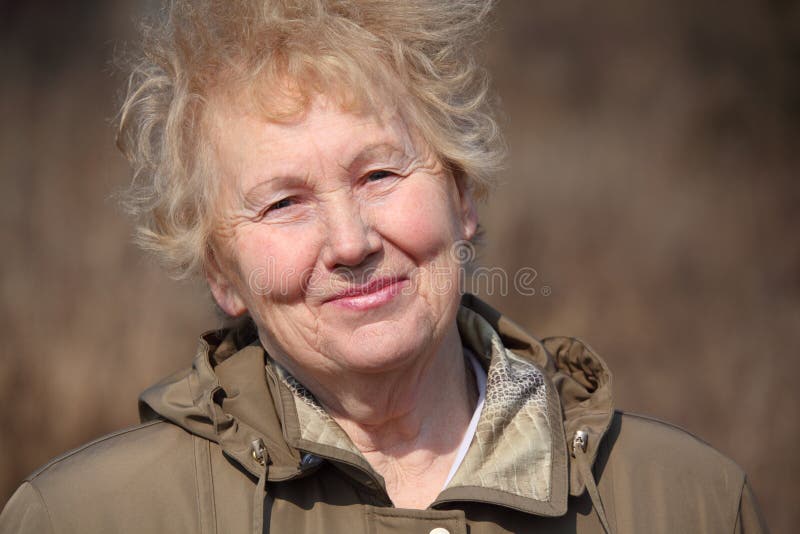 Smiling aged woman stock photo Smiling aged woman stock photo