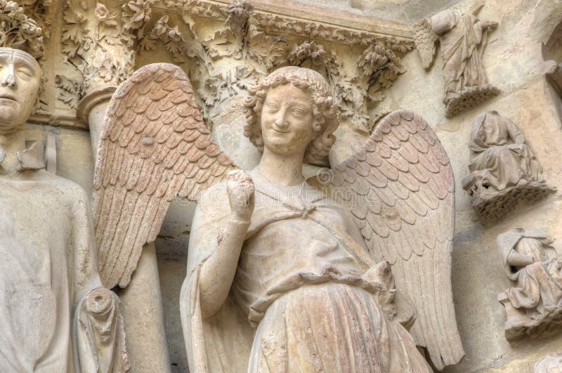 Smiling angel. Notre-Dame de Reims Cathedral. Reims, France