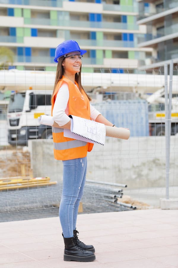 Side View of a Teenage Apprentice with Safety Gear Stock Photo - Image ...