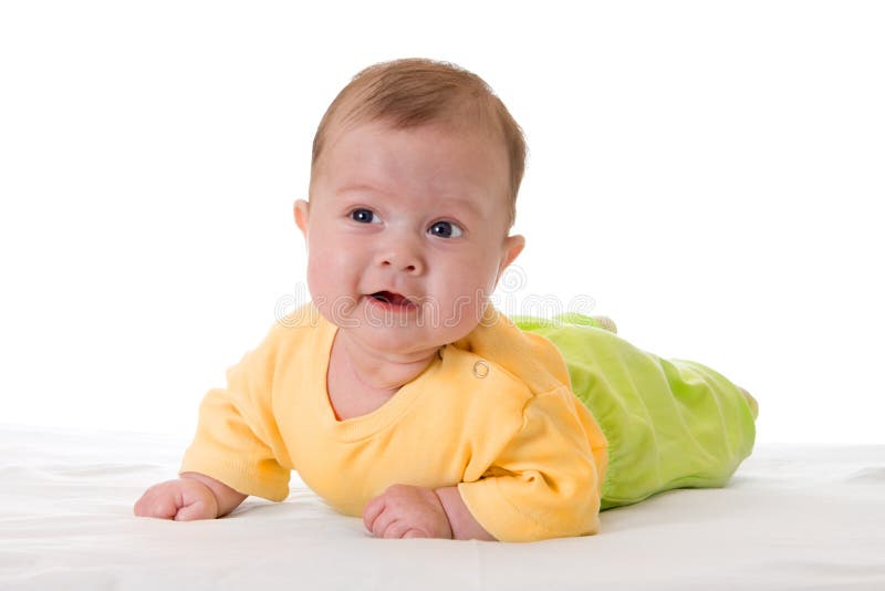 Baby On Bed Picture. Image 114378685