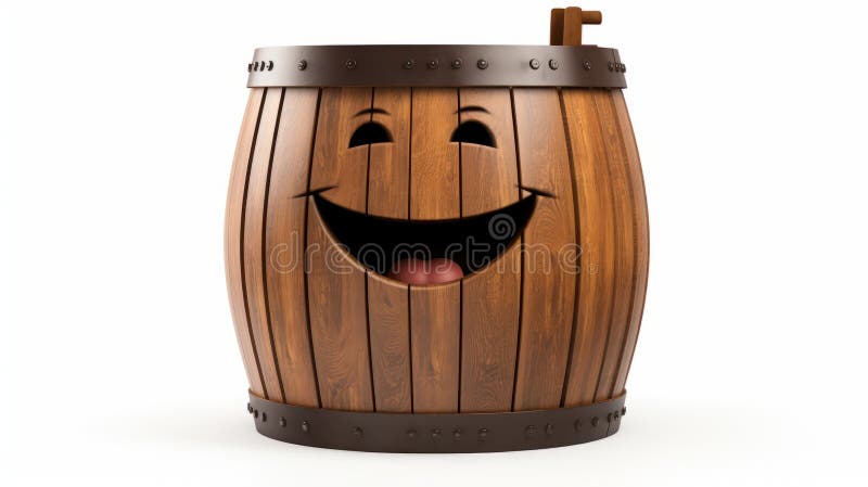 Smiling Barrel Compost Bin: A Visual Pun With Haunting Figuratives royalty free illustration