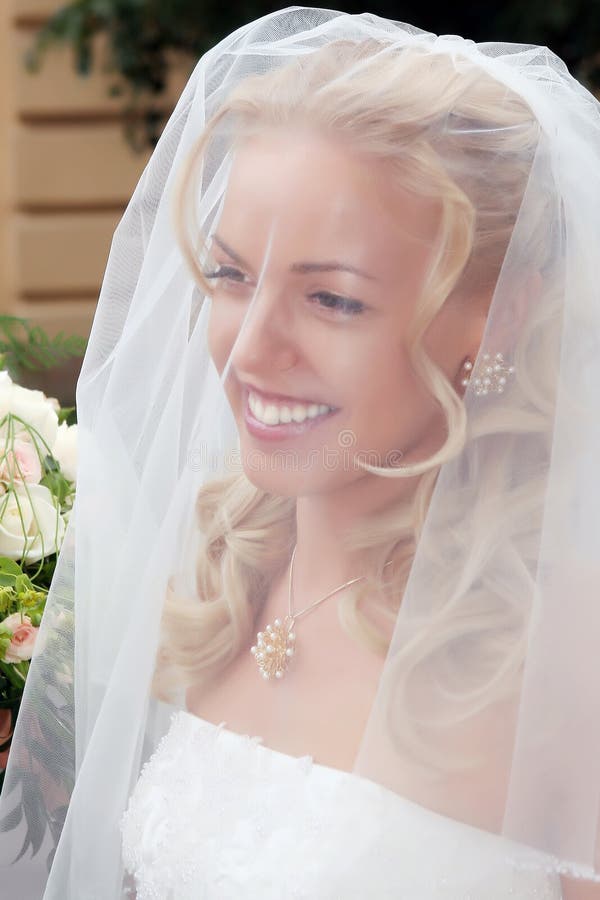 Smiling beautiful bride