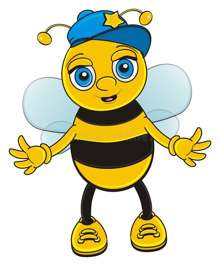 cartoon bee red hat cartoon bee red hat