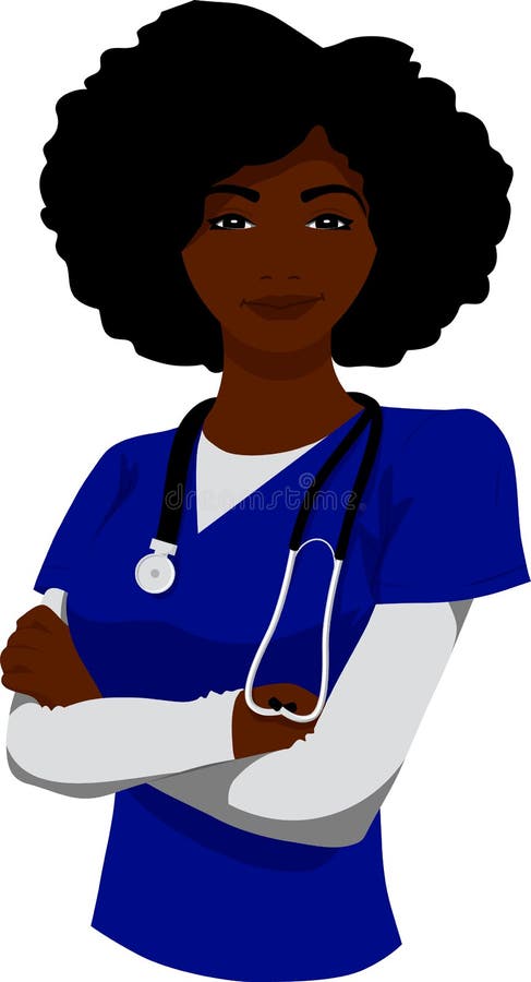 staff nurse clipart black