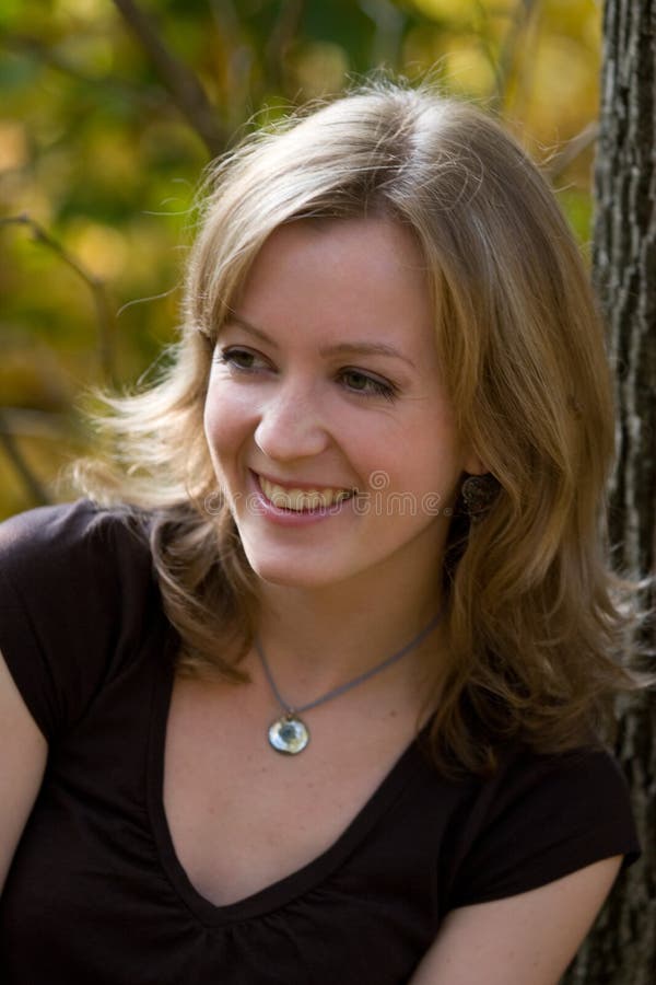 Smiling blond outdoor portrait