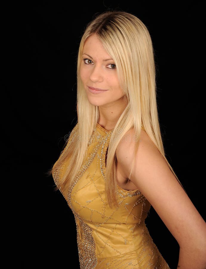 Smiling blond woman royalty free stock image