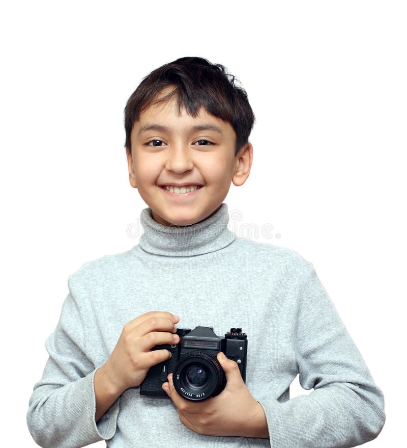 Smiling Asian Boy Holding Big Book Stock Photo - Image of male ...
