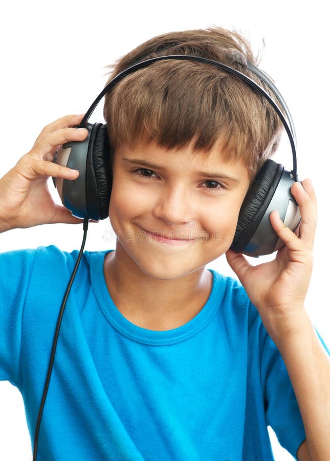 Smiling Boy With Headphones Stock Image Image 25969625